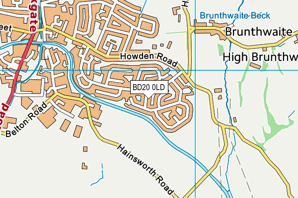 BD20 0LD map - OS VectorMap District (Ordnance Survey)