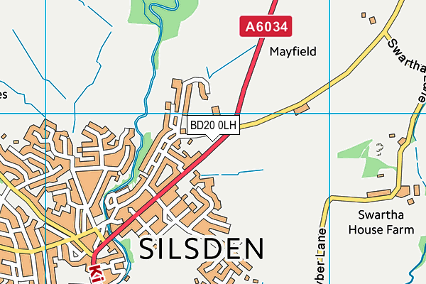 BD20 0LH map - OS VectorMap District (Ordnance Survey)