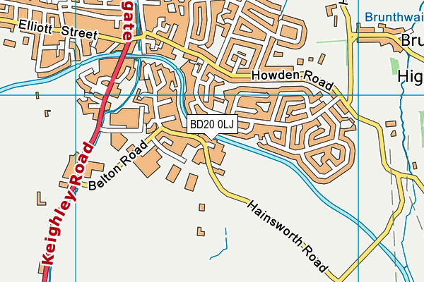 BD20 0LJ map - OS VectorMap District (Ordnance Survey)