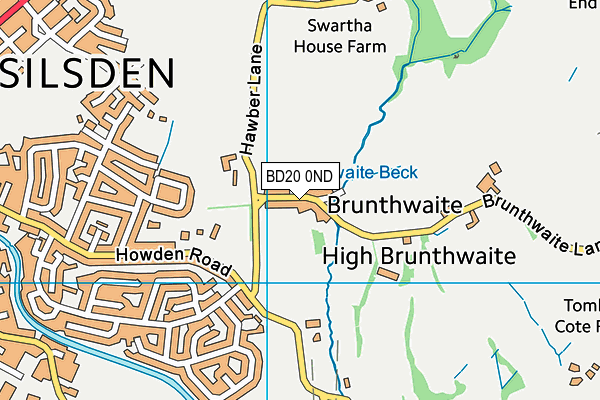 Silsden Golf Club (Closed) map (BD20 0ND) - OS VectorMap District (Ordnance Survey)
