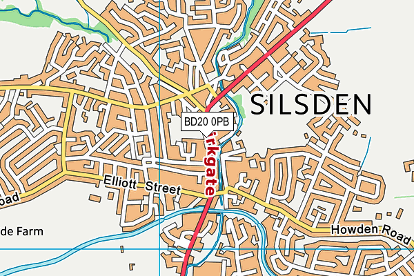 BD20 0PB map - OS VectorMap District (Ordnance Survey)