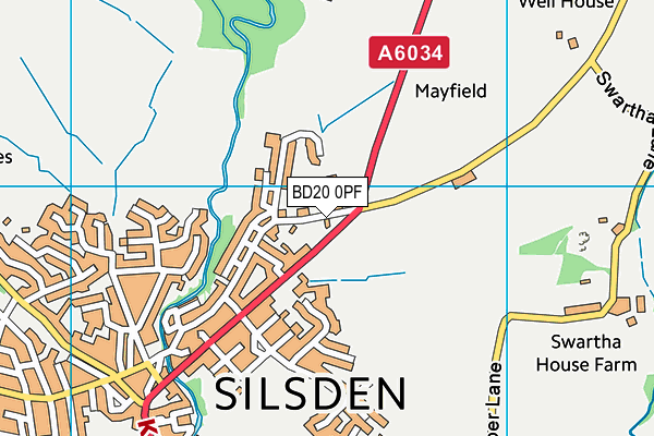 BD20 0PF map - OS VectorMap District (Ordnance Survey)