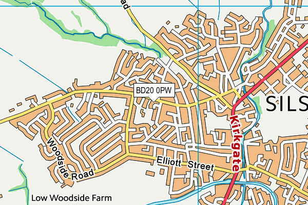 BD20 0PW map - OS VectorMap District (Ordnance Survey)