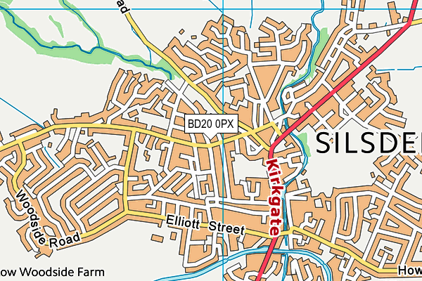 BD20 0PX map - OS VectorMap District (Ordnance Survey)