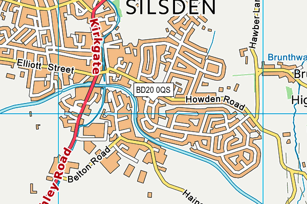 BD20 0QS map - OS VectorMap District (Ordnance Survey)