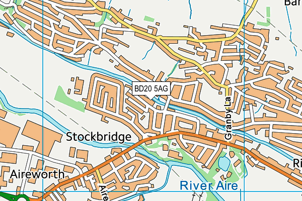 BD20 5AG map - OS VectorMap District (Ordnance Survey)