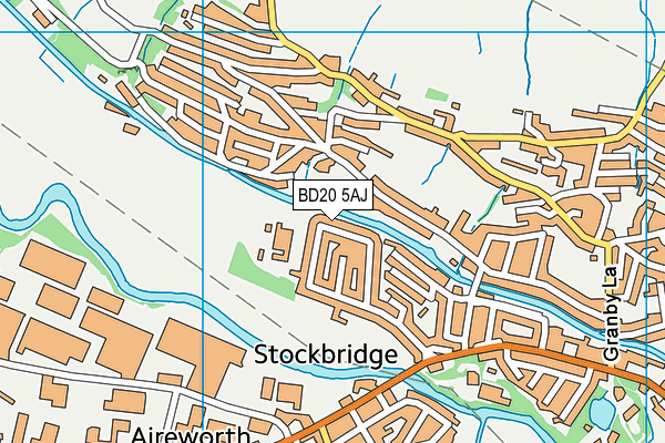 BD20 5AJ map - OS VectorMap District (Ordnance Survey)