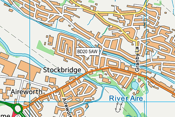 BD20 5AW map - OS VectorMap District (Ordnance Survey)