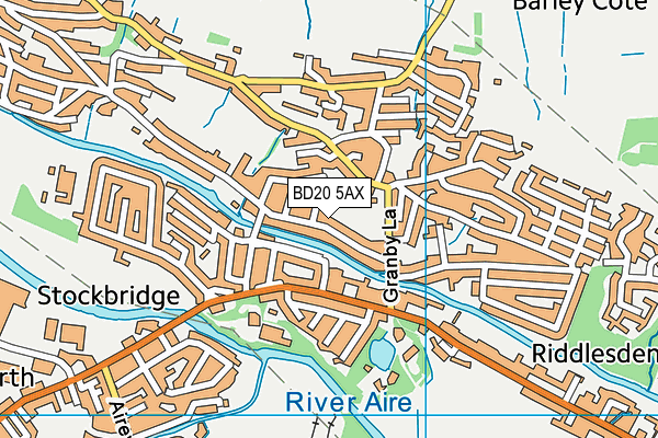 BD20 5AX map - OS VectorMap District (Ordnance Survey)