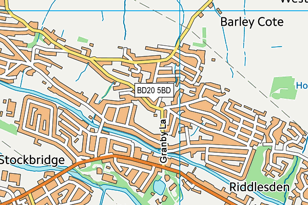 BD20 5BD map - OS VectorMap District (Ordnance Survey)