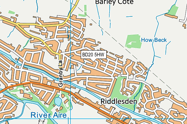BD20 5HW map - OS VectorMap District (Ordnance Survey)