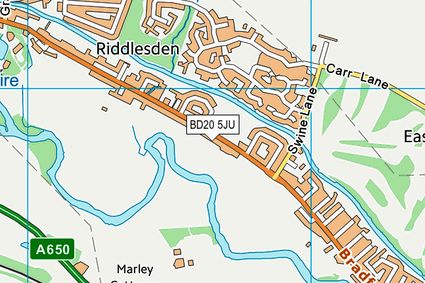 BD20 5JU map - OS VectorMap District (Ordnance Survey)