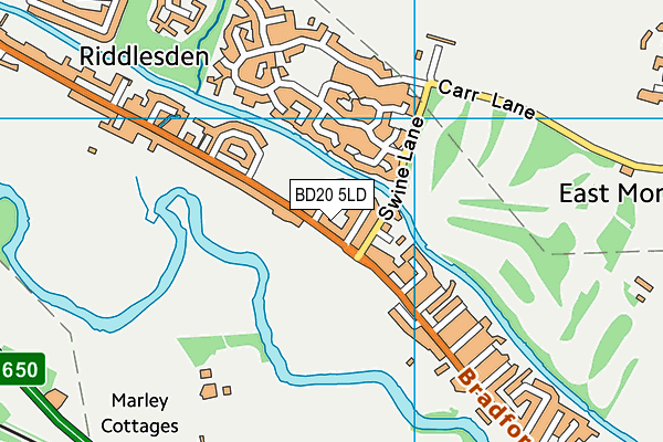 BD20 5LD map - OS VectorMap District (Ordnance Survey)