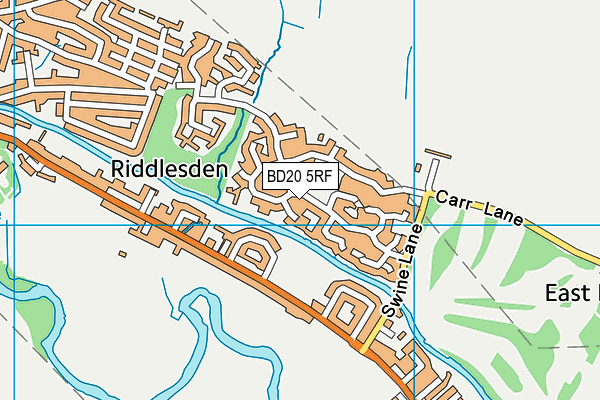 BD20 5RF map - OS VectorMap District (Ordnance Survey)