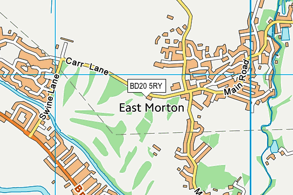 East Morton Golf Club map (BD20 5RY) - OS VectorMap District (Ordnance Survey)