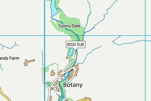 BD20 5UB map - OS VectorMap District (Ordnance Survey)