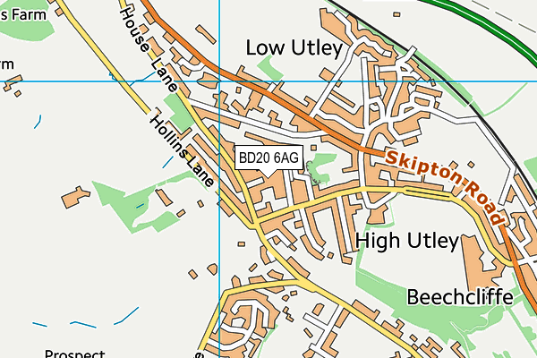 BD20 6AG map - OS VectorMap District (Ordnance Survey)