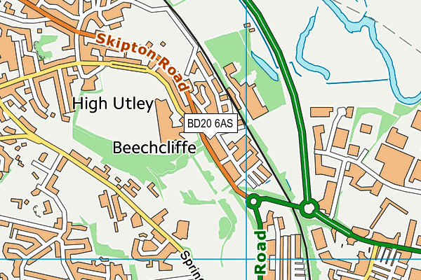 BD20 6AS map - OS VectorMap District (Ordnance Survey)