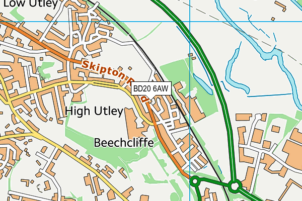 BD20 6AW map - OS VectorMap District (Ordnance Survey)