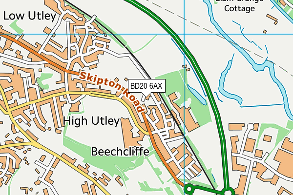 BD20 6AX map - OS VectorMap District (Ordnance Survey)