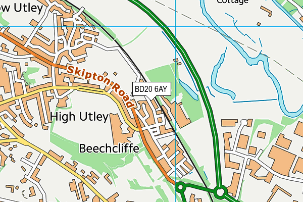 BD20 6AY map - OS VectorMap District (Ordnance Survey)