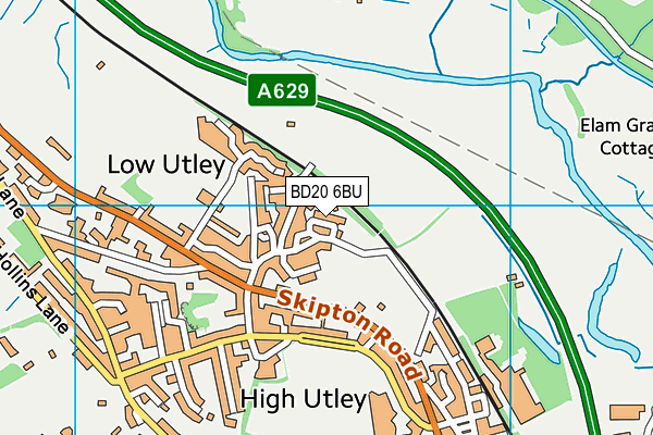 BD20 6BU map - OS VectorMap District (Ordnance Survey)