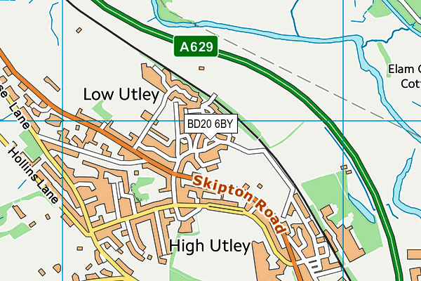 BD20 6BY map - OS VectorMap District (Ordnance Survey)