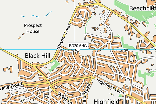 BD20 6HG map - OS VectorMap District (Ordnance Survey)