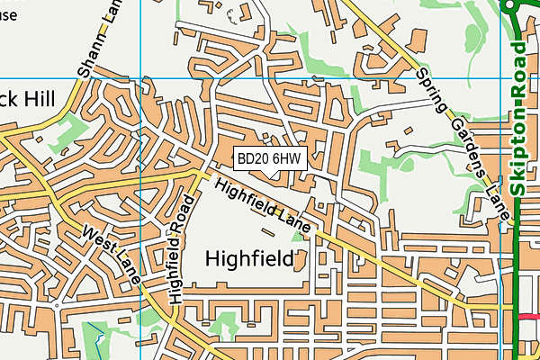 BD20 6HW map - OS VectorMap District (Ordnance Survey)