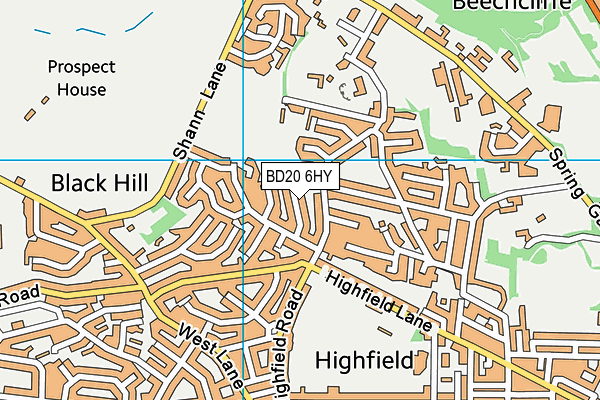 BD20 6HY map - OS VectorMap District (Ordnance Survey)