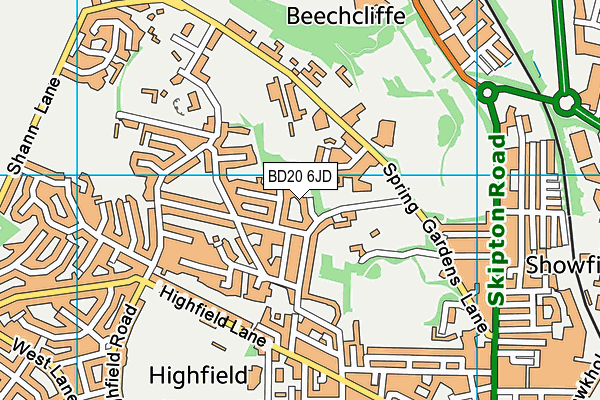 BD20 6JD map - OS VectorMap District (Ordnance Survey)