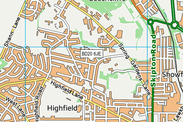 BD20 6JE map - OS VectorMap District (Ordnance Survey)