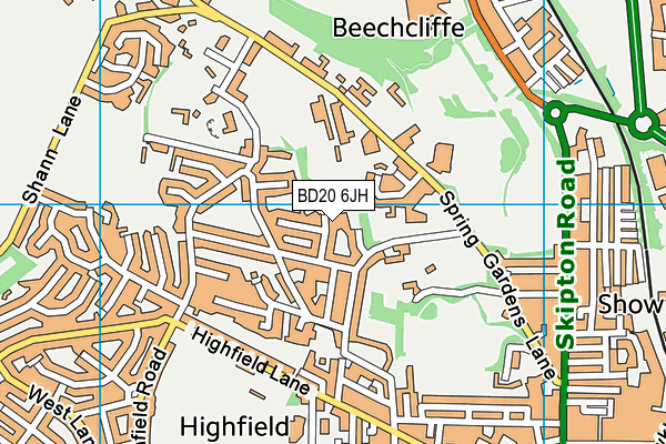 BD20 6JH map - OS VectorMap District (Ordnance Survey)