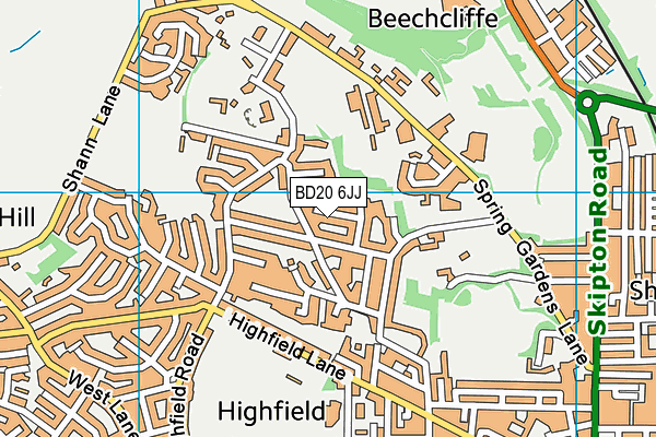 BD20 6JJ map - OS VectorMap District (Ordnance Survey)