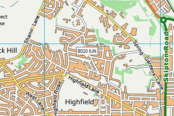 BD20 6JN map - OS VectorMap District (Ordnance Survey)
