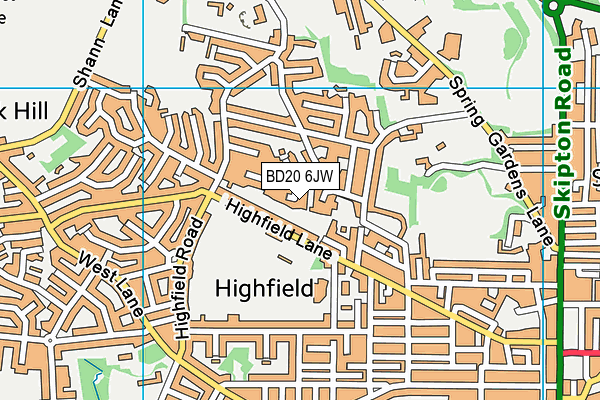 BD20 6JW map - OS VectorMap District (Ordnance Survey)