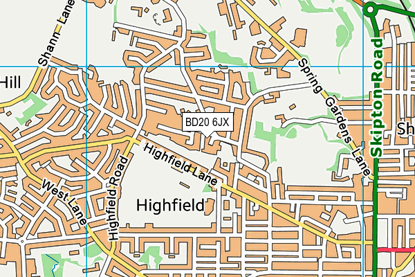 BD20 6JX map - OS VectorMap District (Ordnance Survey)