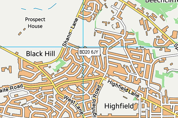 BD20 6JY map - OS VectorMap District (Ordnance Survey)