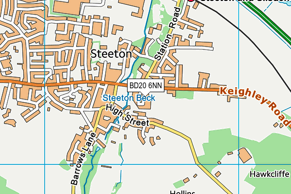 Steeton Primary School map (BD20 6NN) - OS VectorMap District (Ordnance Survey)