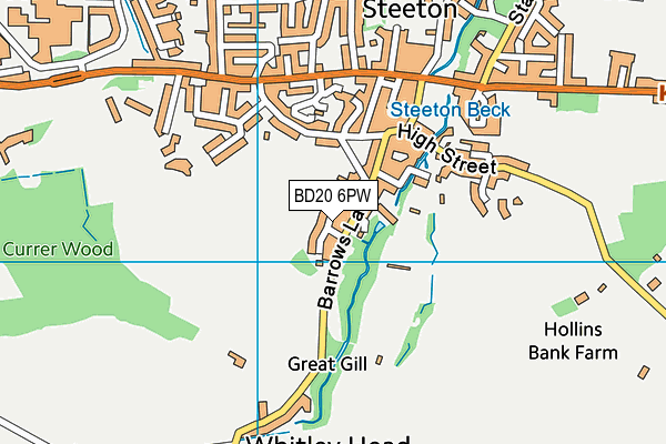 BD20 6PW map - OS VectorMap District (Ordnance Survey)