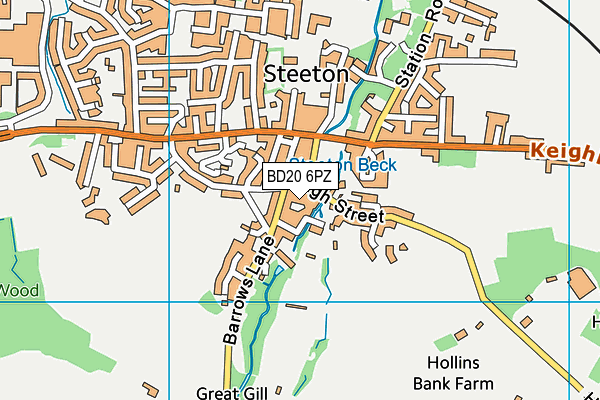 BD20 6PZ map - OS VectorMap District (Ordnance Survey)