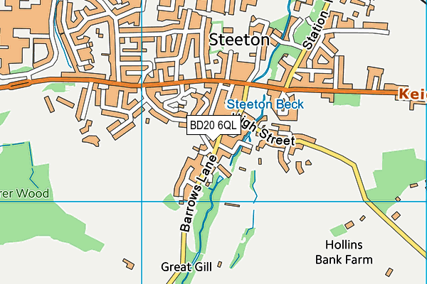 BD20 6QL map - OS VectorMap District (Ordnance Survey)