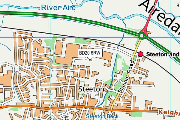 BD20 6RW map - OS VectorMap District (Ordnance Survey)