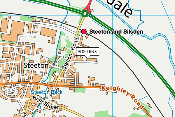 Steeton Cricket Club map (BD20 6RX) - OS VectorMap District (Ordnance Survey)