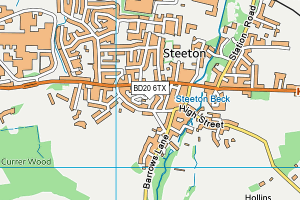 BD20 6TX map - OS VectorMap District (Ordnance Survey)