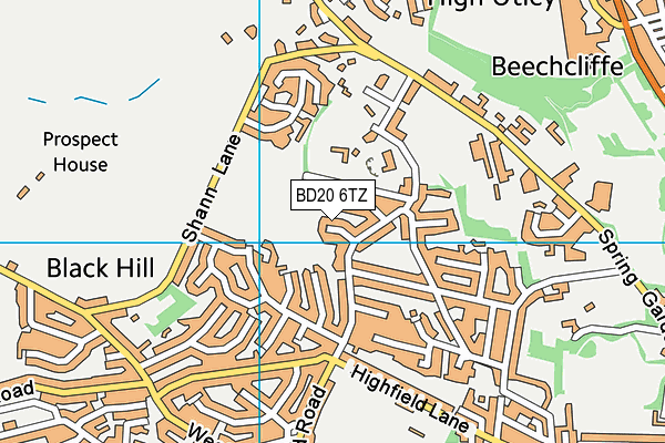 BD20 6TZ map - OS VectorMap District (Ordnance Survey)