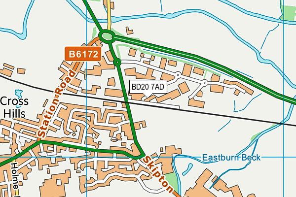 BD20 7AD map - OS VectorMap District (Ordnance Survey)