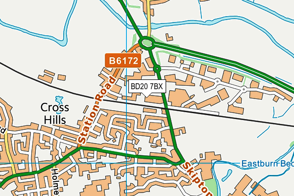 BD20 7BX map - OS VectorMap District (Ordnance Survey)