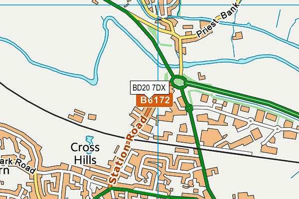 BD20 7DX map - OS VectorMap District (Ordnance Survey)