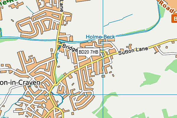 BD20 7HB map - OS VectorMap District (Ordnance Survey)
